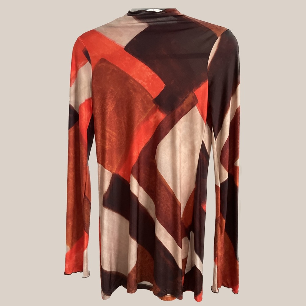 Zara Multicolor‎ Abstract Long Sleeve Mini Dress